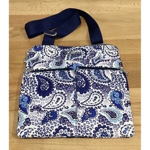 BAGGALLINI USA Horizon Washable Crossbody Bag w/Wristlet Blue Purple‎ Paisley LW